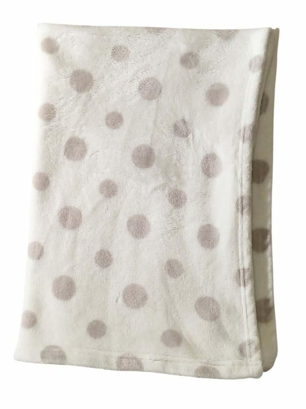 Parents Choice Gray Polka Dot White Security Blanket 29" X 40"